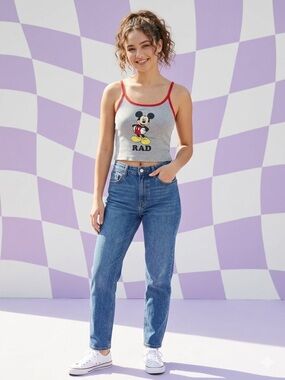 Disney Mickey Mouse "RAD" Juniors Crop Tank Top